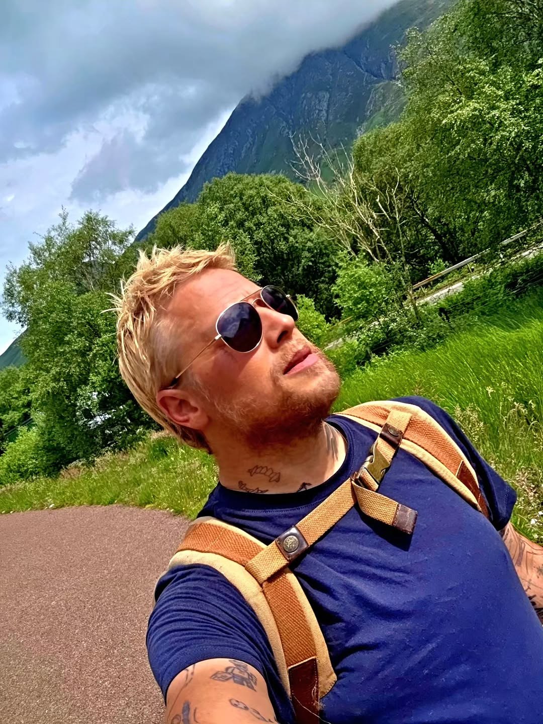 The artist out hiking in the Scottish mountains